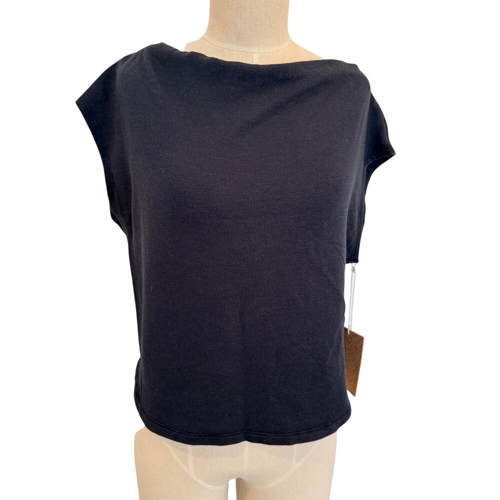 Daily Practice Anthropologie Cropped Funnel-Neck Muscle T-shirt Top Small NWT